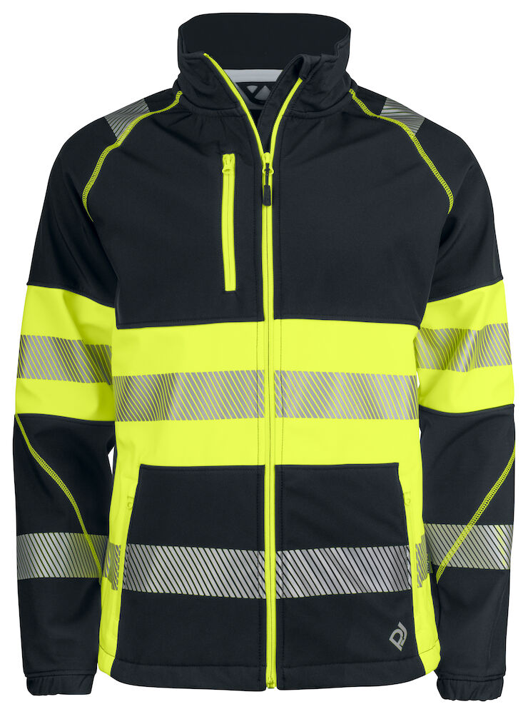 6443 SOFTSHELL JACKE EN ISO 20471 KLASSE 1 11 gelb/schwarz hv XL